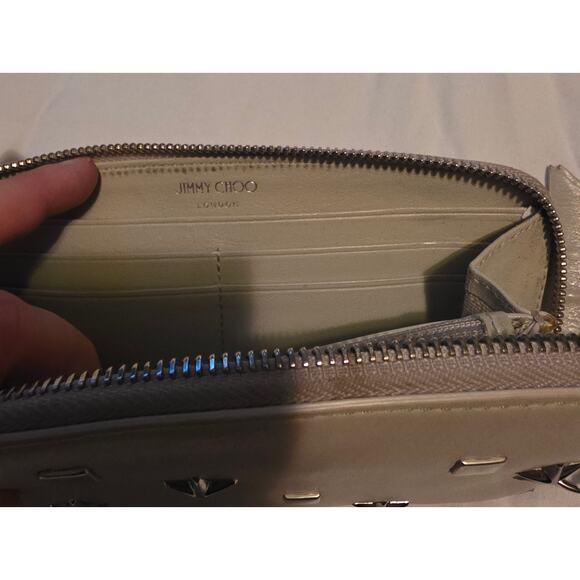 Jimmy Choo round zipper long wallet ec-23037 gray wallet leather used JIMMY - Picture 6 of 15